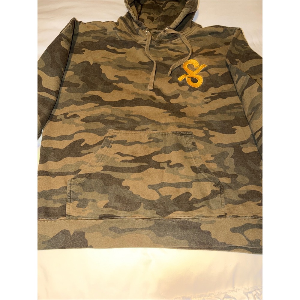 Independent Trading Company Mens Camo Hoodie Pullover Sweatshirt "S" Logo - Picture 6 of 15